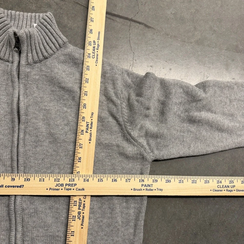 The Childrens Place Boys Gray Full Zip Cardigan Sweater Size 16 XXL Mock Neck